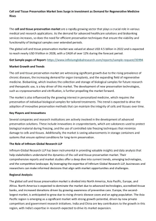 Cell and Tissue Preservation Market