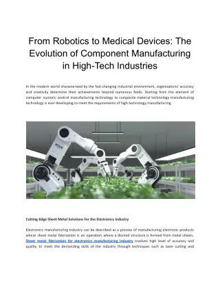 From Robotics to Medical Devices_ The Evolution of Component Manufacturing in High-Tech Industries