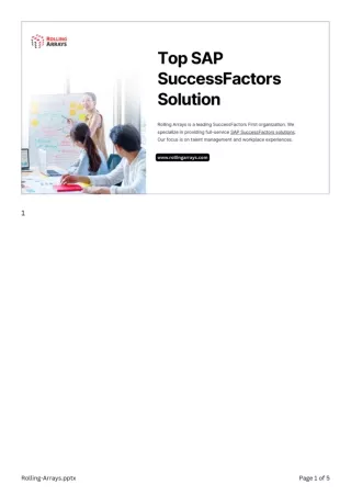 Top SAP SuccessFactors Solution | Rolling Arrays