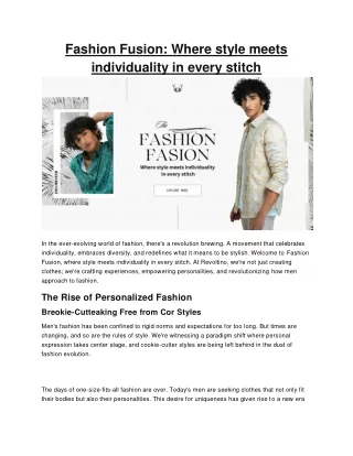 FashionFusion_ Where style meets individuality in every stitch