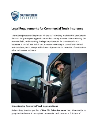 Legal Requirements for Commercial Truck Insurance