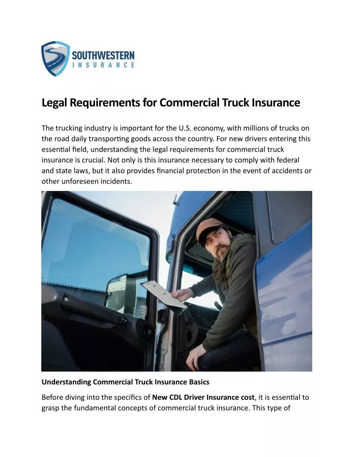 legal requirements for commercial truck insurance