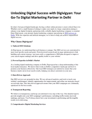 Unlocking Digital Success with Digivigyan: Your Go-To Digital Marketing Partner