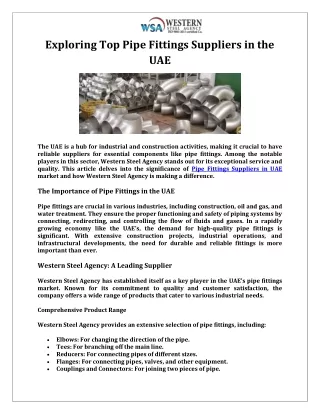 Exploring Top Pipe Fittings Suppliers