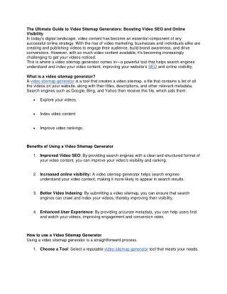 The Ultimate Guide to Video Sitemap Generators