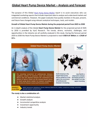 Heart Pump Device Market - VynzResearch