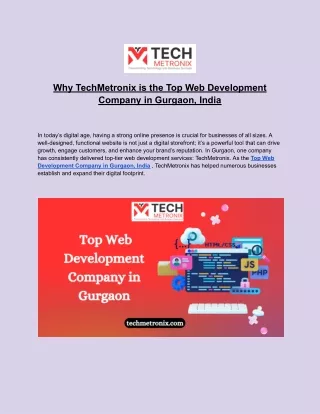 why techmetronix is the top web development