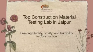 Top Construction Material Testing Lab in Jaipur