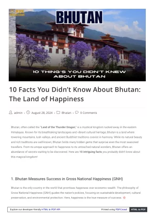 10 Mystical Facts About Bhutan: The Enigmatic Land of Happiness