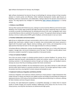 agile software development for startups