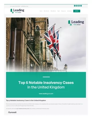 Top 5 Notable Insolvency Cases in the United Kingdom