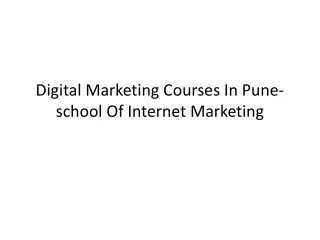 Digital Marketing Courses In Pune- school Of Internet Marketing