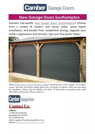 New Garage Doors Southampton