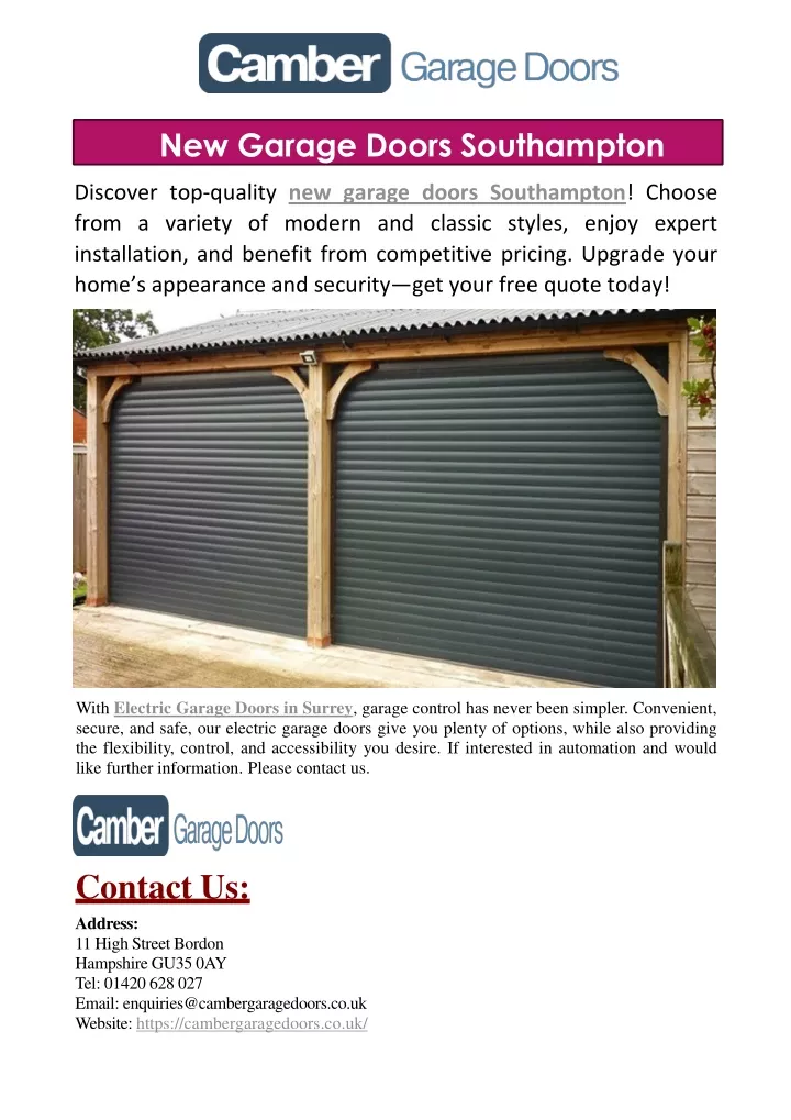 new garage doors southampton