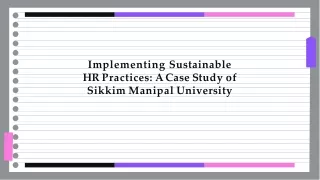 Eco-Friendly HR Practices at Sikkim Manipal University