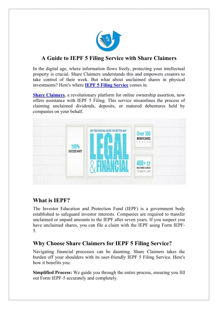 a guide to iepf 5 filing service with share