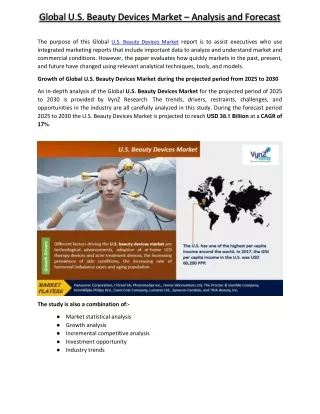 U.S. Beauty Devices Market - VynzResearch