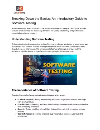Breaking Down the Basics: An Introductory Guide to Software Testing