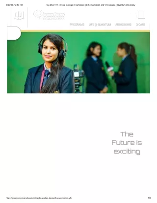 B.Sc Animation & VFX private college