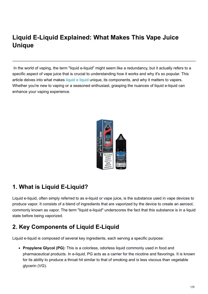 liquid e liquid explained what makes this vape