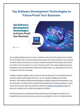 top software development technologies to future