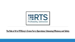 the role of ai in rtscorp s cruise ferry