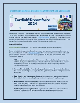 Upcoming Salesforce Dreamforce 2024 Event and Conference