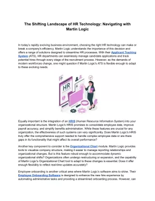 The Shifting Landscape of HR Technology_ Navigating with Martin Logic