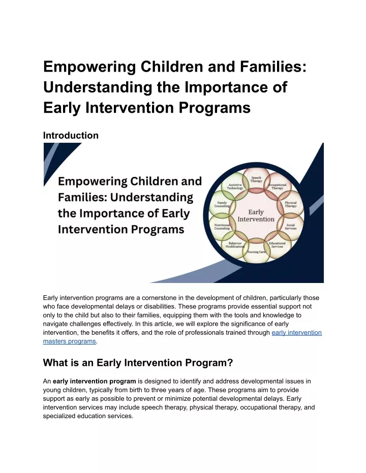 empowering children and families understanding