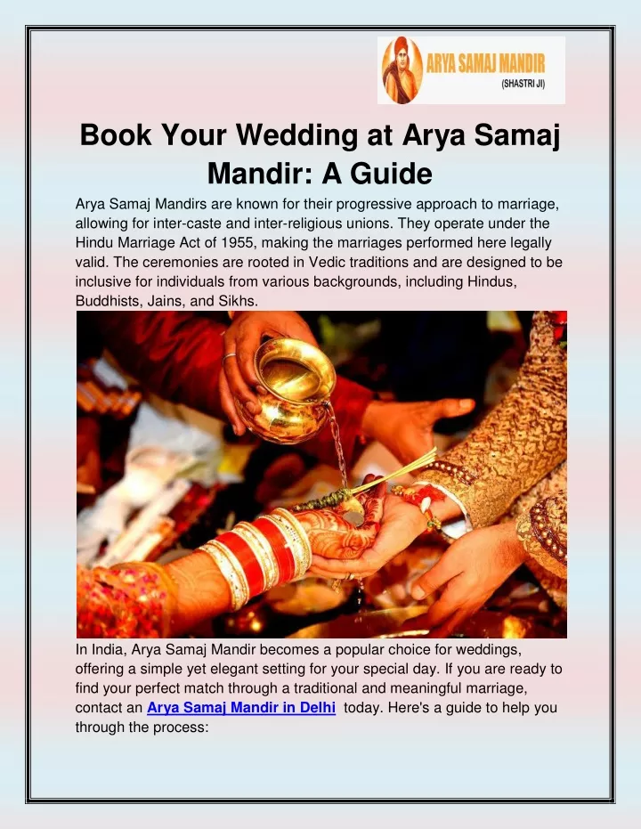 book your wedding at arya samaj mandir a guide