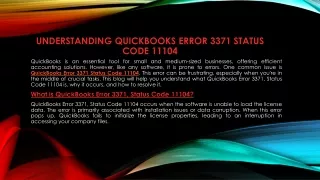QuickBooks Error 3371 Status Code 11104