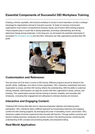 essential components of successful dei workplace