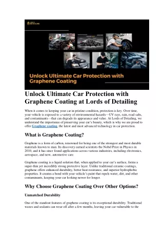 unlock ultimate car protection with graphene
