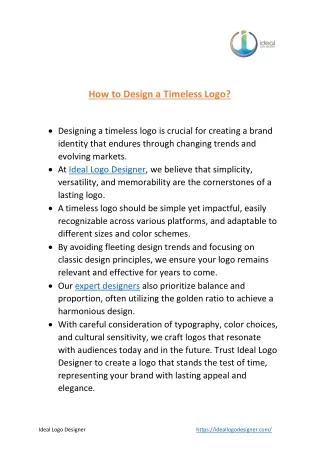 Creating a Timeless Logo with Ideal Logo Designer