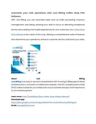 automate your cafe operations with just billing