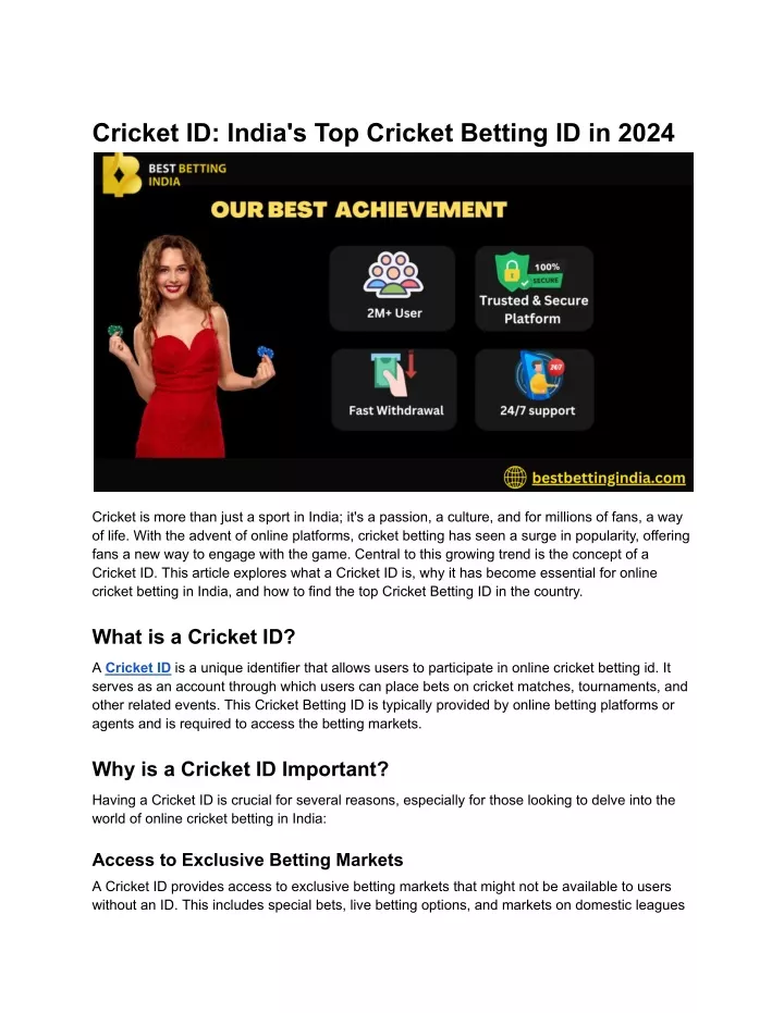 cricket id india s top cricket betting id in 2024