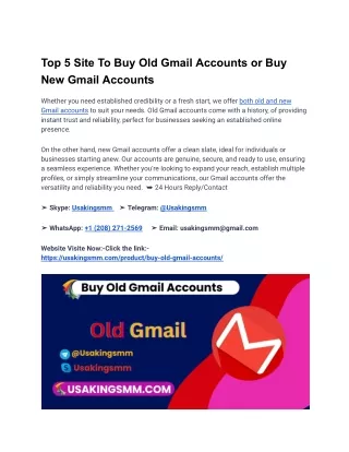 Top 5 Site To Buy Old Gmail Accounts or Buy New Gmail Accounts