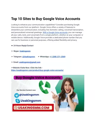 Top 10 Sites to Buy Google Voice Accounts