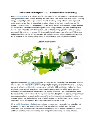 the greatest advantages of leed certification
