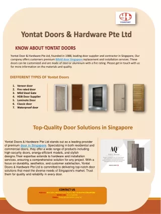 Premium Door Solutions in Singapore 