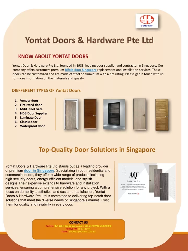 yontat doors hardware pte ltd