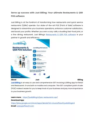 serve up success with just billing your ultimate