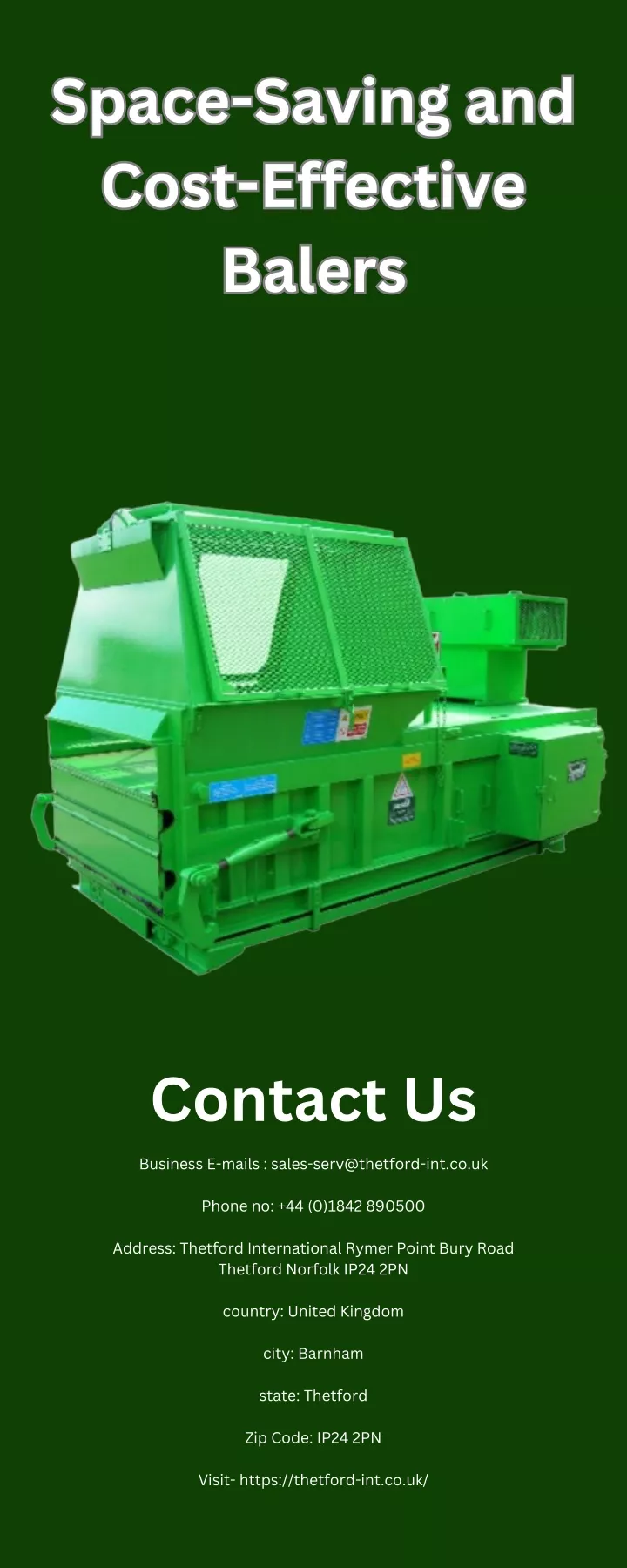 space saving and cost effective balers balers