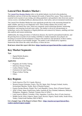 Lateral Flow Readers Market: Regulatory Landscape and Its Impact on Market Growt