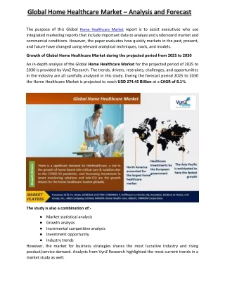 Home Healthcare Market - VynzResearch