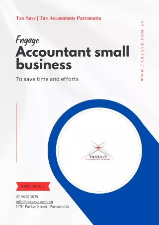 Engage accountant small business to save time and efforts