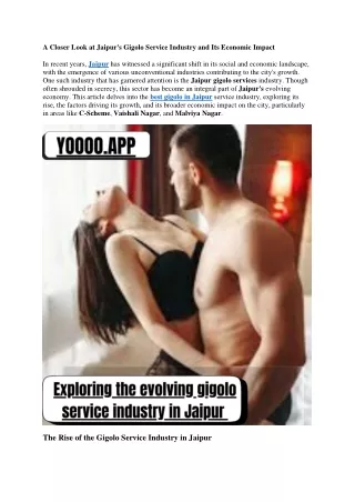 a closer look at jaipur s gigolo service industry
