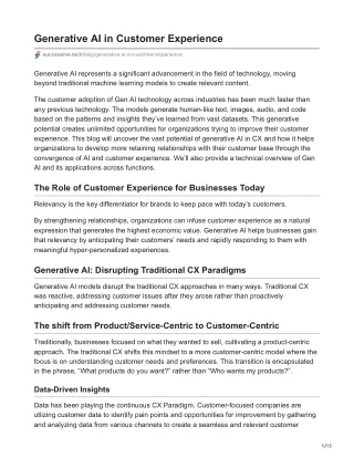 generative ai in customer experience