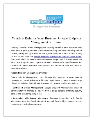 which is right for your business google endpoint
