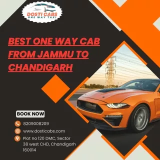 Best One Way Cab From Jammu To Chandigarh